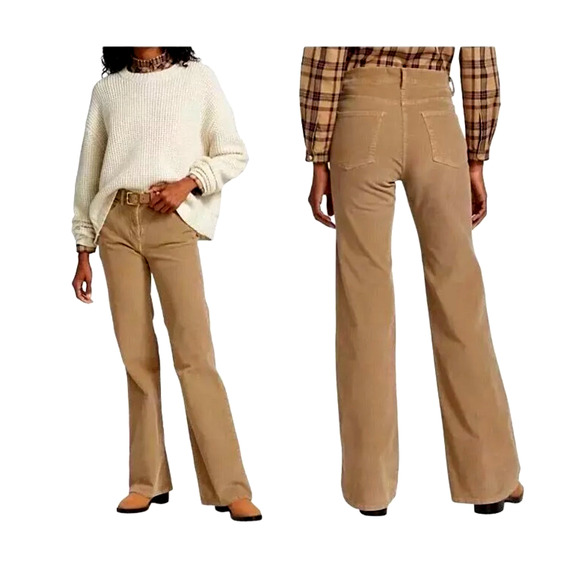 NEW! Nili Lotan 6 Celia Bootcut CORDUROY Pants Mid Rise Bootcut Camel Tan - Picture 3 of 9